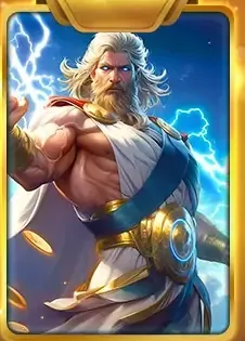 Ubin permainan baru01: Zeus berjubah biru dengan petir dan koin emas